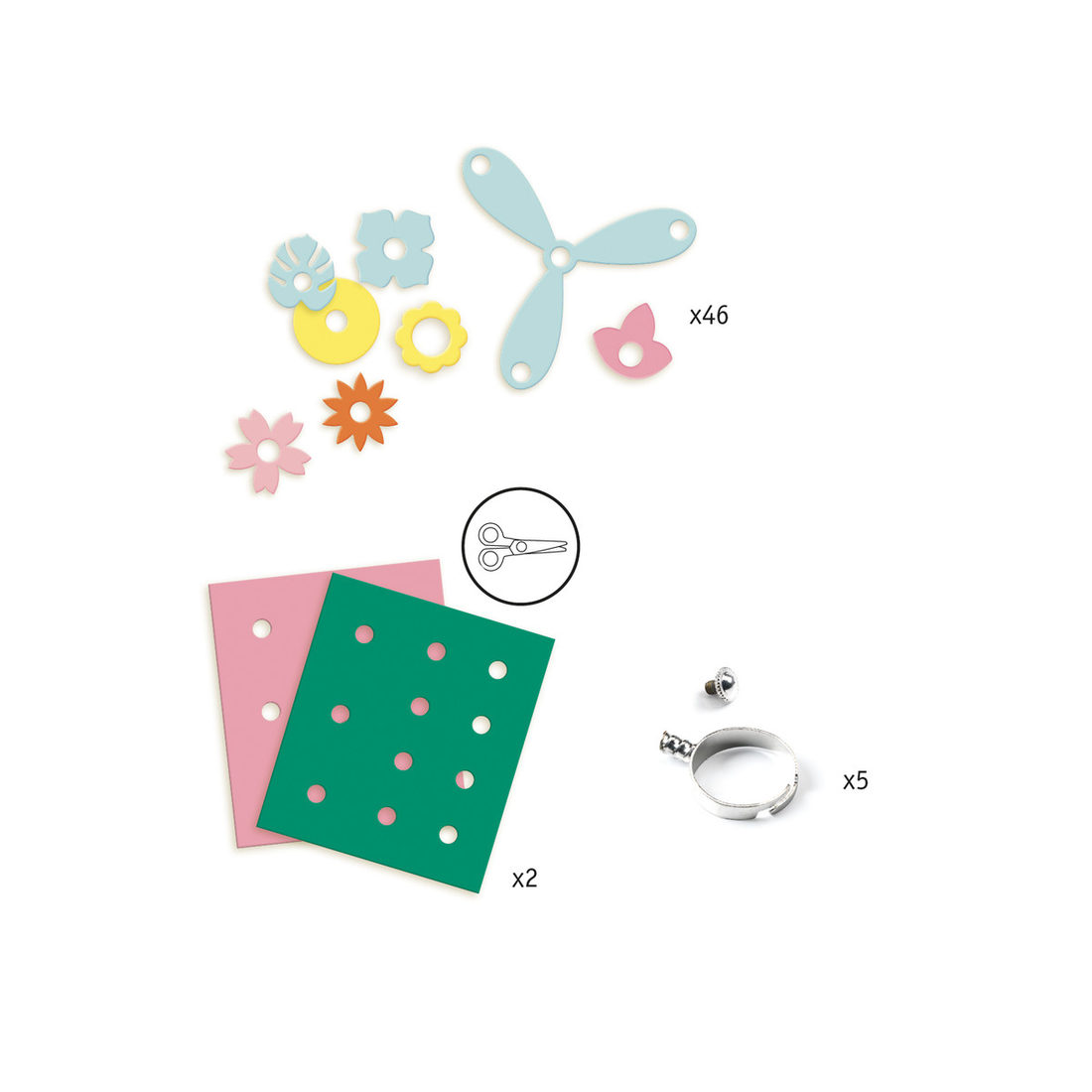 Djeco Artistic Plastic ring collectie 7-13 jaar Djeco Artistic Plastic ring collectie 7-13 jaar
