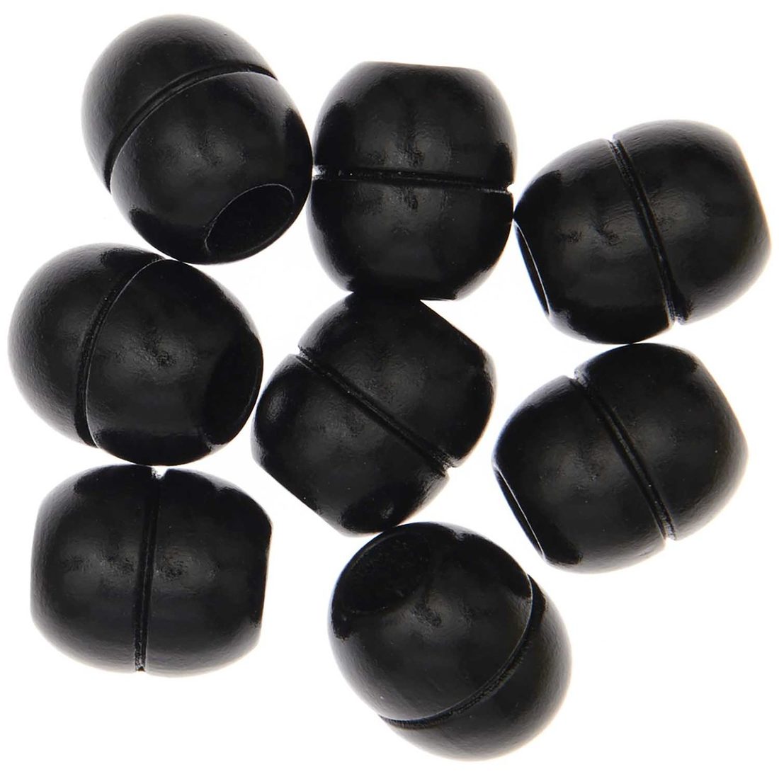 Macramé kralen hout groef 22 mm 8 stuks zwart