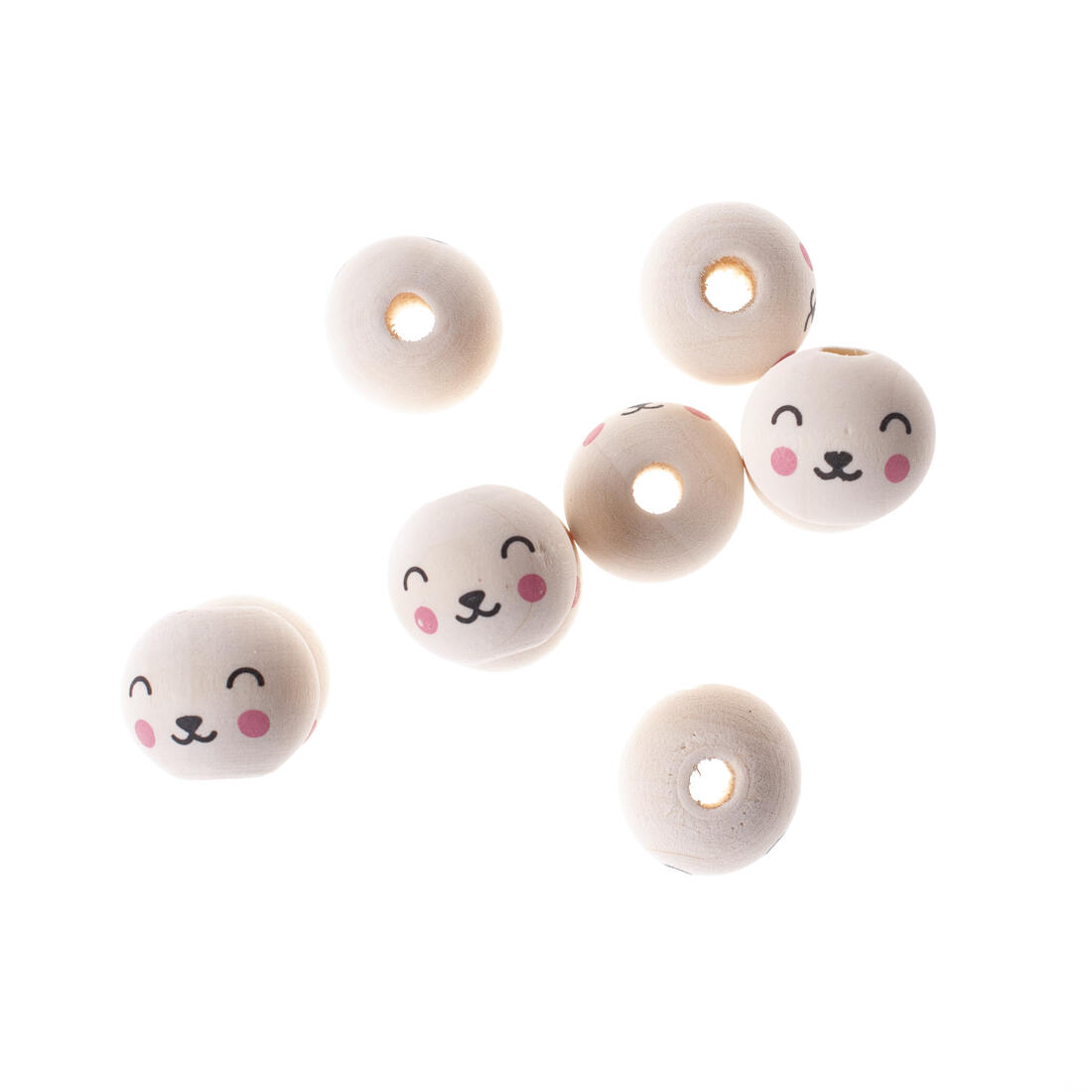 Houten kralen dieren gezichtjes 10 stuks 