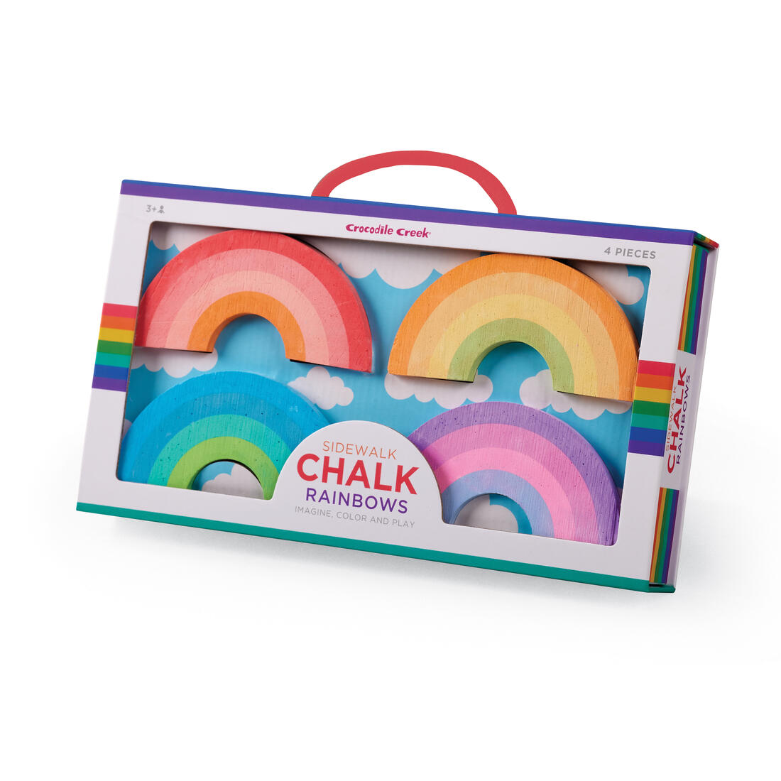 Stoepkrijt - 4 vrolijke regenbogen