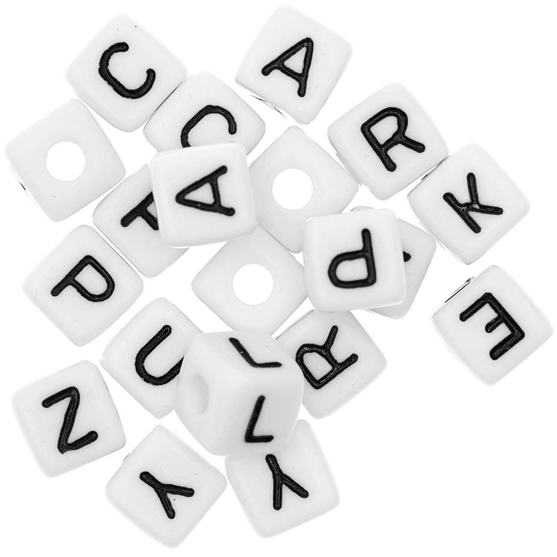 Ponii Beads Letterkralen FRESH/CRAZY/LUCKY 10 mm 20 st wit Ponii Beads Letterkralen FRESH/CRAZY/LUCKY 10 mm 20 st wit