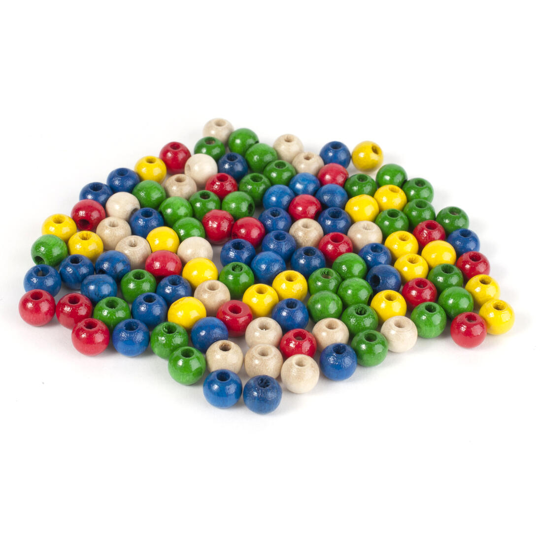 Houten parels 6 mm 115 stuks assortiment