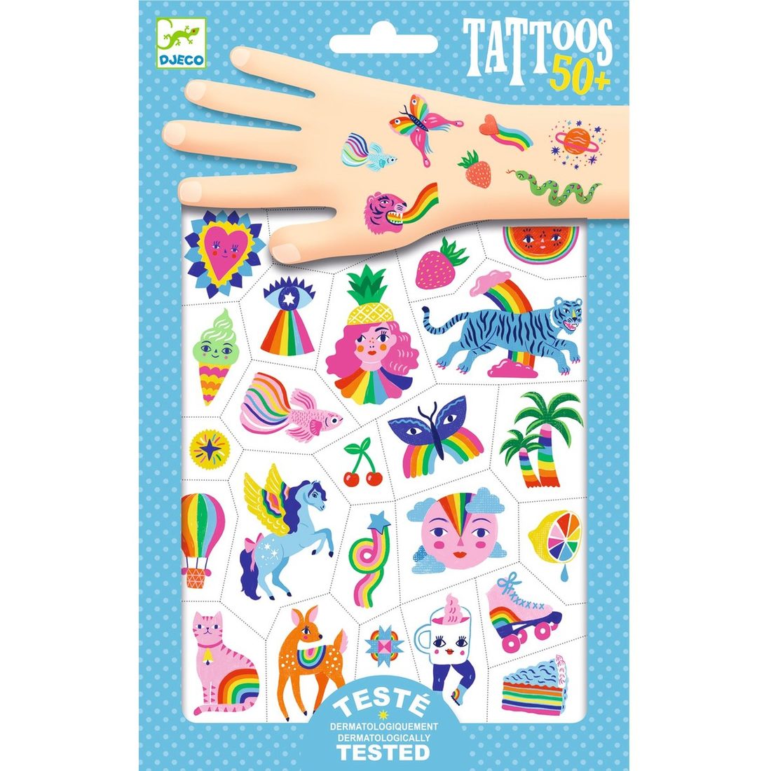 Djeco tattoos Rainbow +3 jaar Djeco tattoos Rainbow +3 jaar