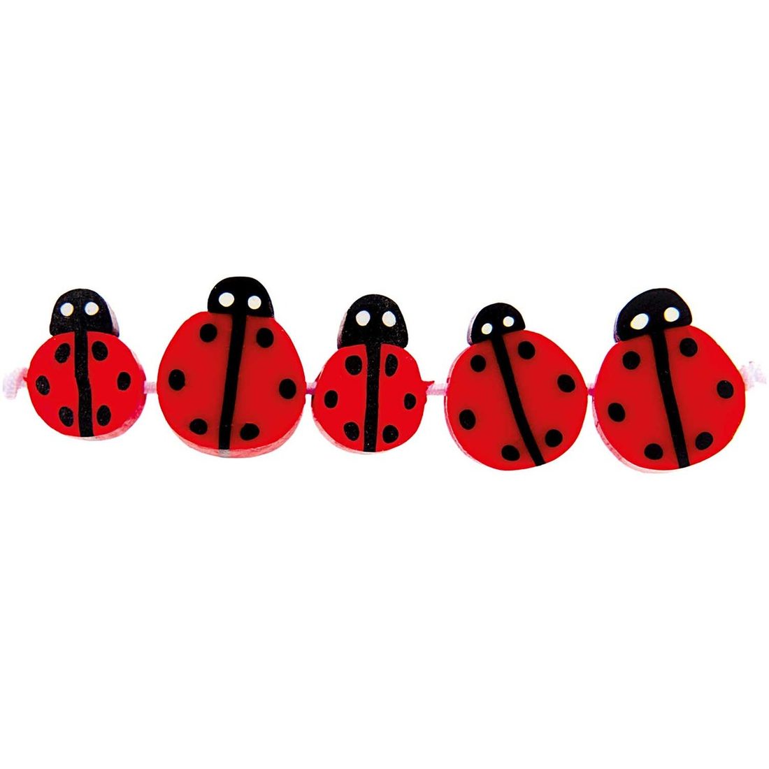 Lieveheersbeestjes kralen 11 mm 20 stuks