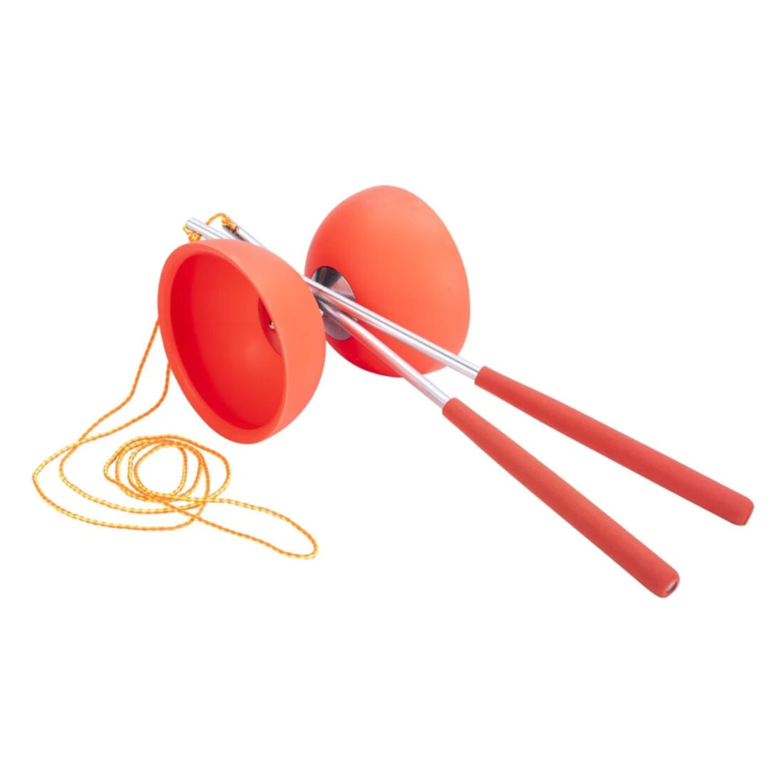 Diabolo 'intro' oranje 10,5 cm rubber met metalen stokken