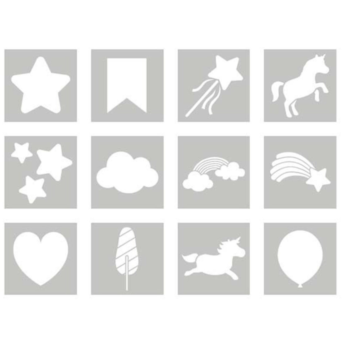 Sjabloon set 12 stuks regenboog Sjabloon set 12 stuks regenboog