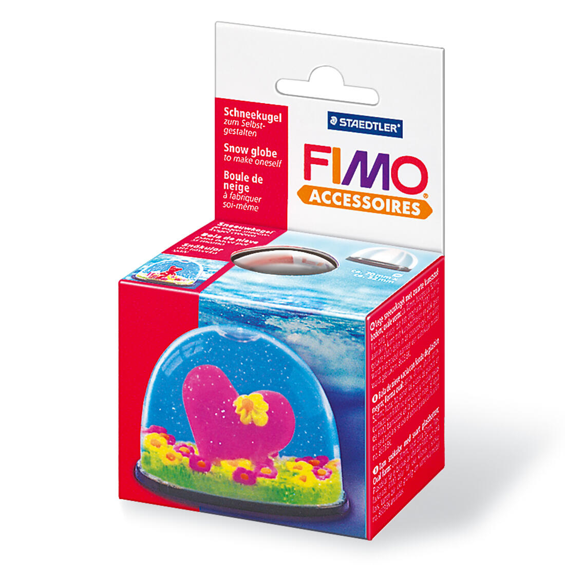 Fimo Accessoires sneeuwbol ovaal 70x52 mm Fimo Accessoires sneeuwbol ovaal 70x52 mm