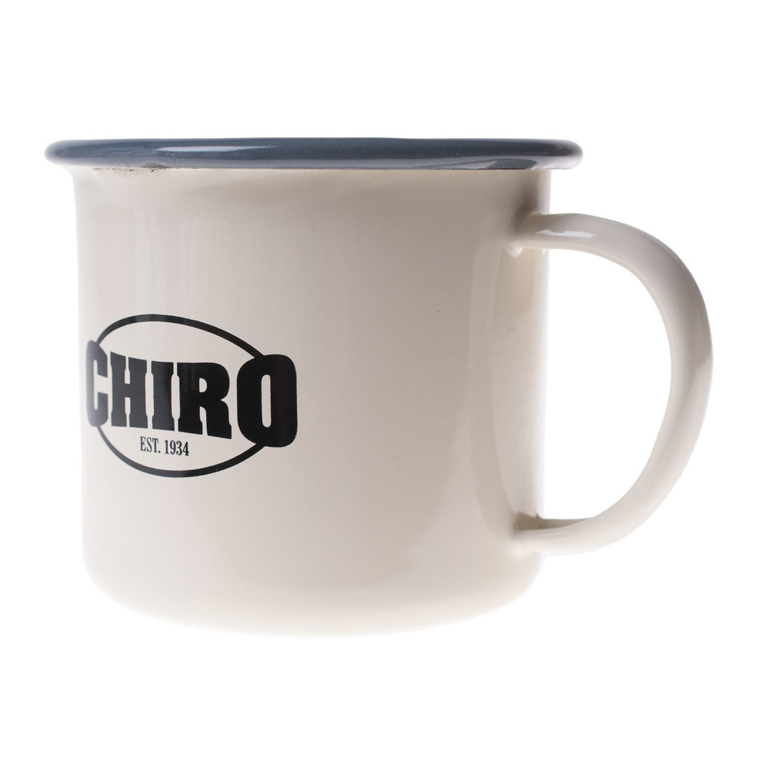Geëmailleerde mok 285 ml Chiro est.1934 Geëmailleerde mok 285 ml Chiro est.1934