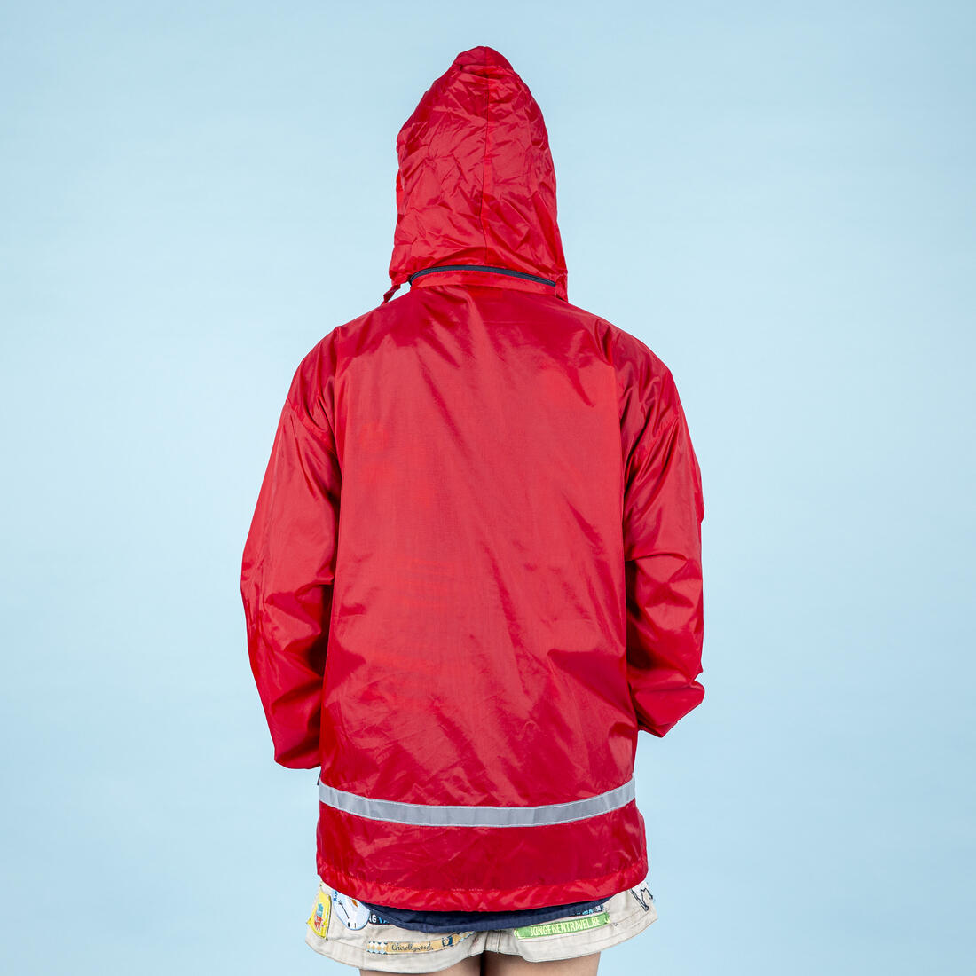 Regenjas Chiro rood opplooibaar