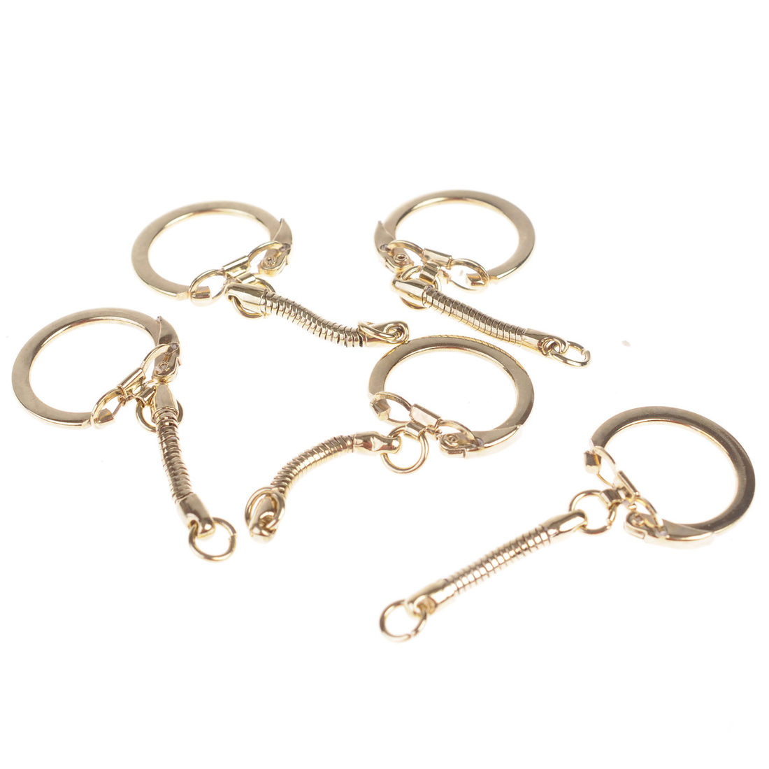Sleutelhanger 2 cm 5 stuks goudkleurig Sleutelhanger 2 cm 5 stuks goudkleurig