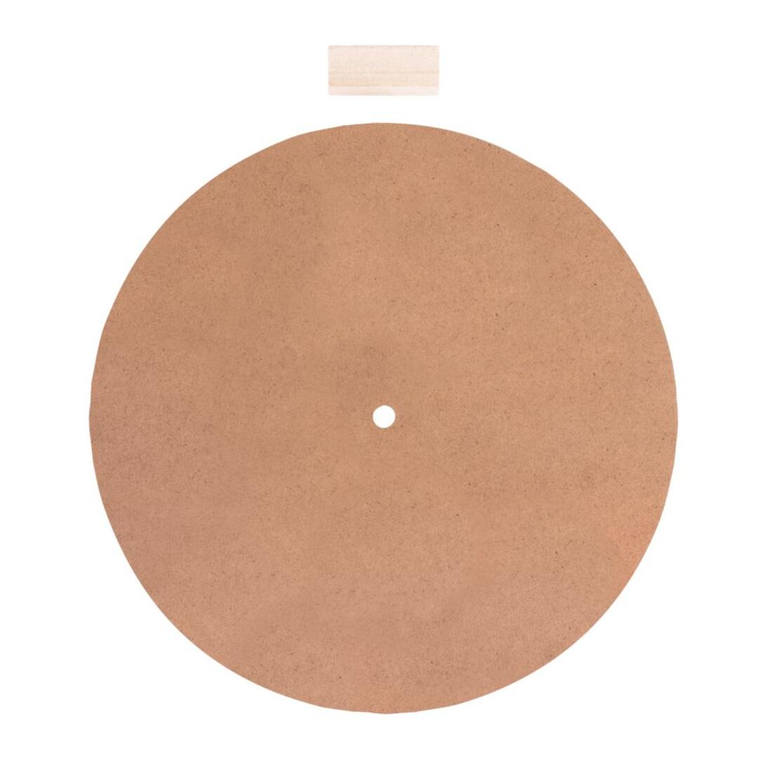 MDF-plaat rond met gat voor uurwerk 30 cm