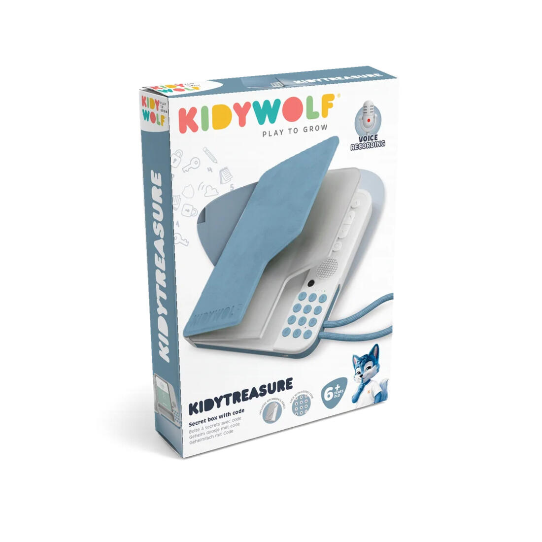 Kidytreasure notitieboekje met spraakrecorder blauw
