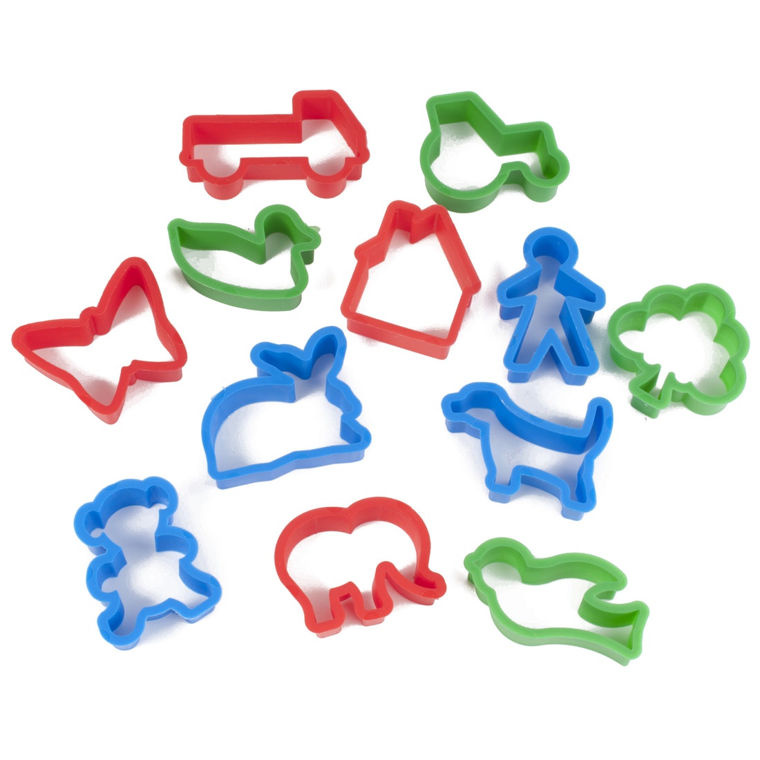 Ses 12 plastic uitsteekvormpjes Ses 12 plastic uitsteekvormpjes