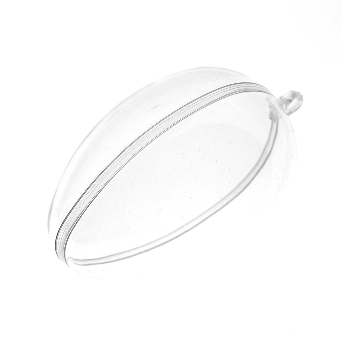 Plastic ei 2-delig 6 cm transparant