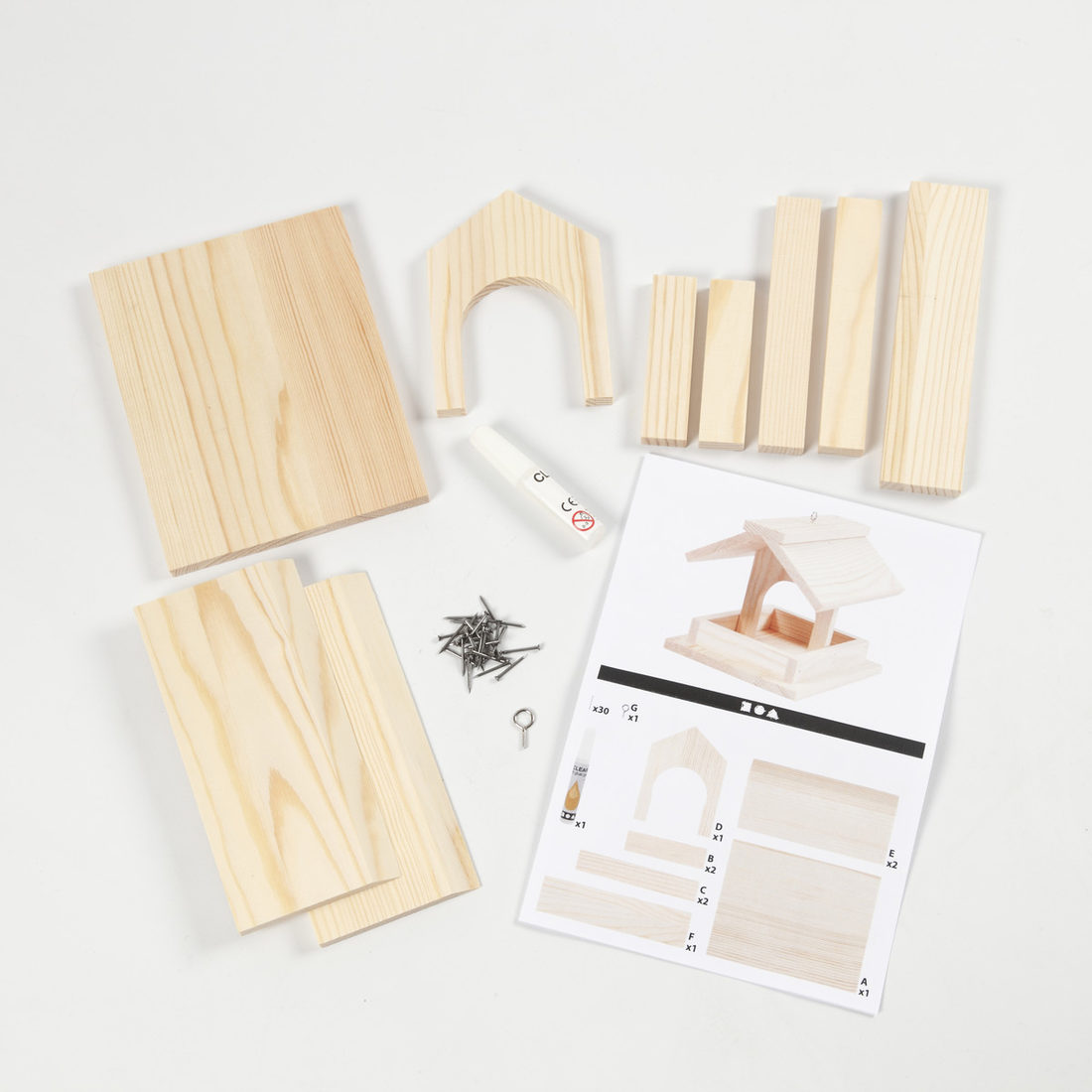 Knutselset vogelvoederhuis 12,5 x 14,5 x 11,5 cm Knutselset vogelvoederhuis 12,5 x 14,5 x 11,5 cm