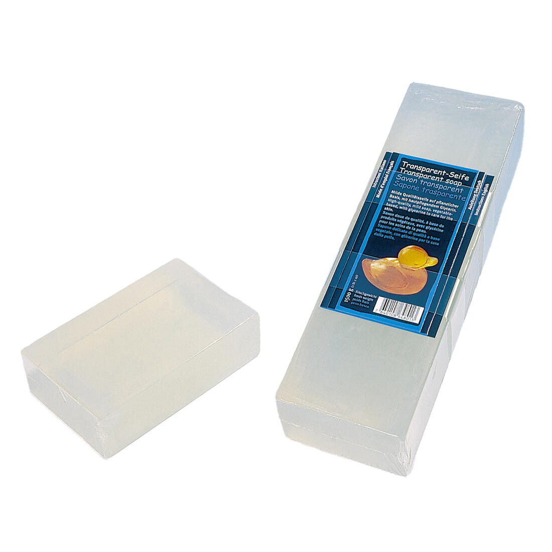 Natuurzeep transparant blok 1 kg Natuurzeep transparant blok 1 kg