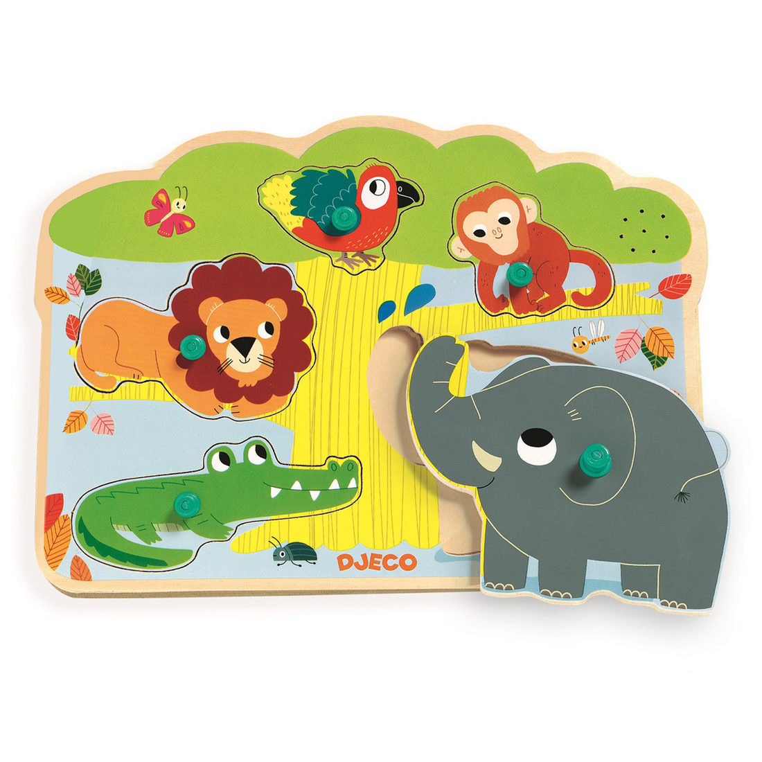 Djeco inlegpuzzel met geluid jungledieren 1+