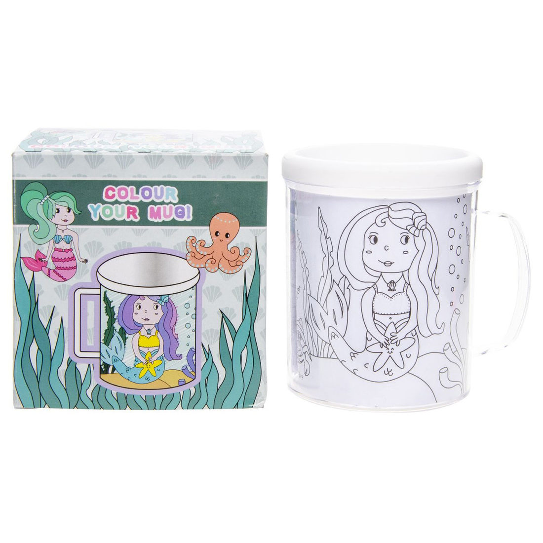 Kleur je beker! zeemeermin