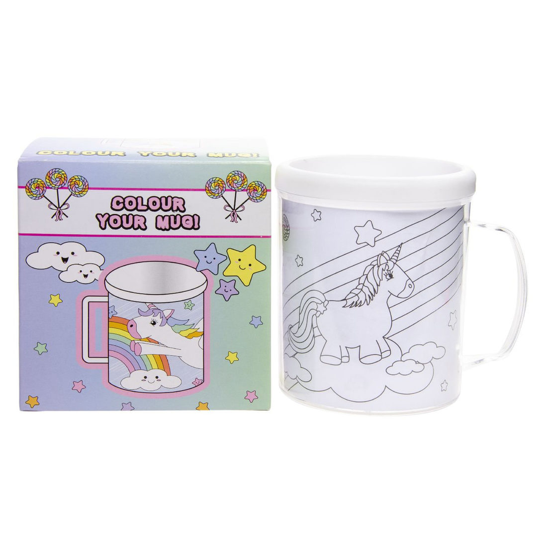Kleur je beker! eenhoorn
