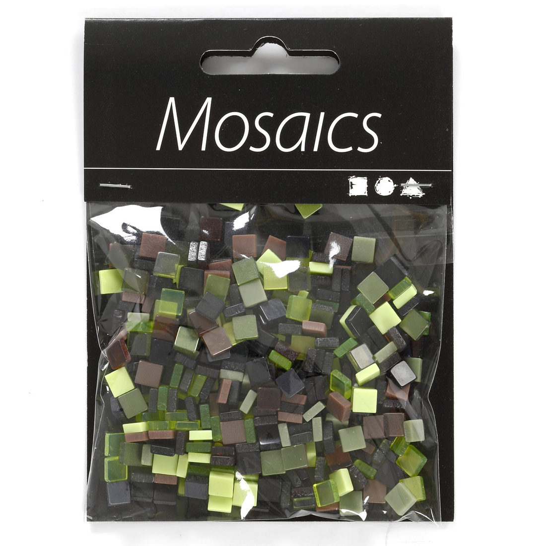 Mini mozaïek kunsthars 5 x 5 mm groen/bruin