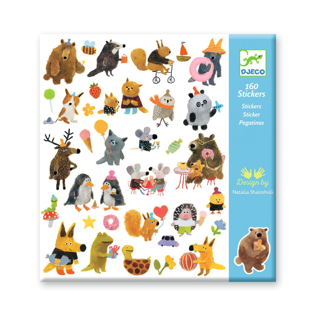 Djeco stickers fluffy friends 160 stuks