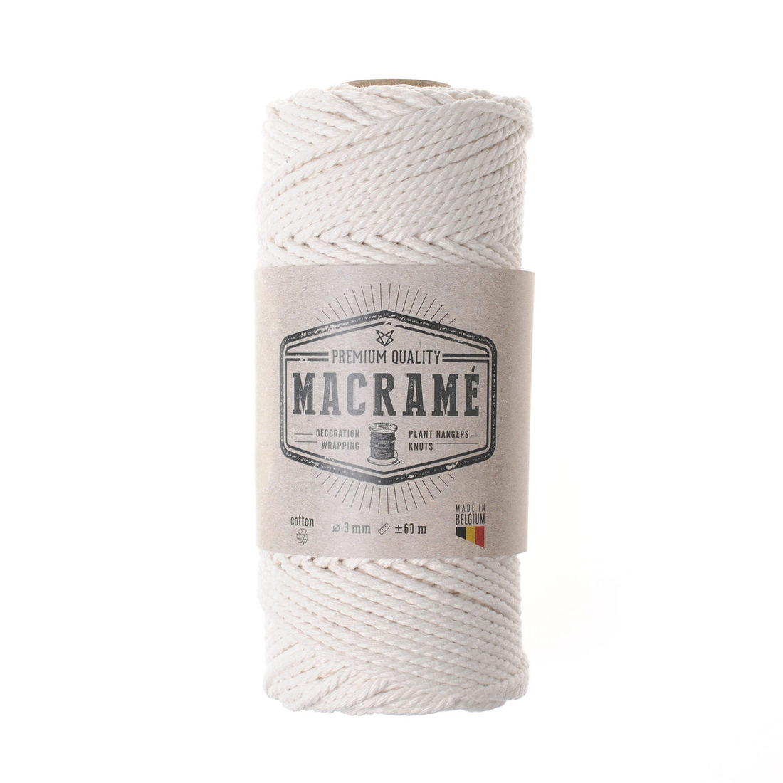 Macramé koord katoen 3 mm 60 m Macramé koord katoen 3 mm 60 m