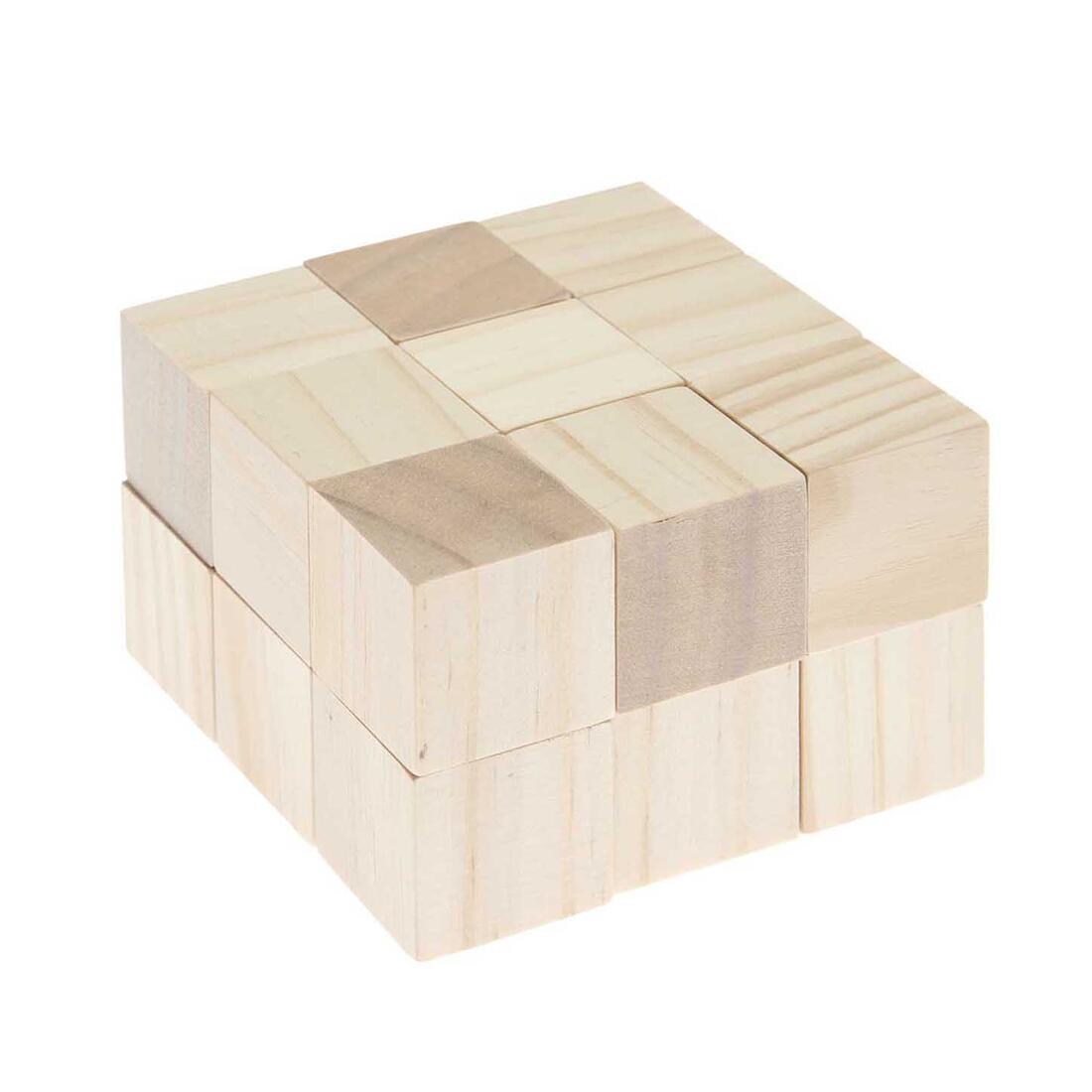 Houten kubus 3 x 3 x 3 cm 18 stuks Houten kubus 3 x 3 x 3 cm 18 stuks