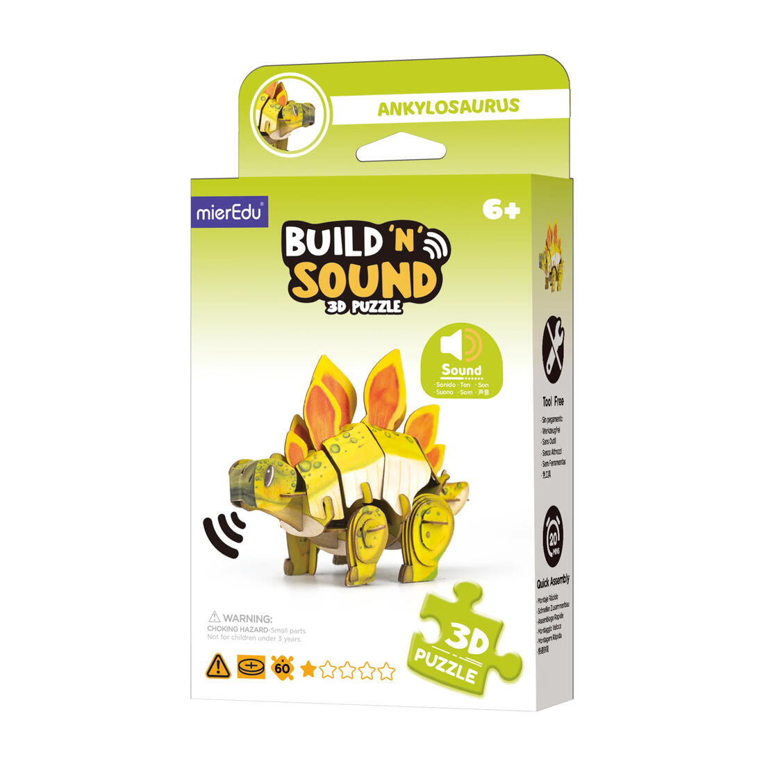 3D puzzel met geluid dino - stegosaurus 3D puzzel met geluid dino - stegosaurus