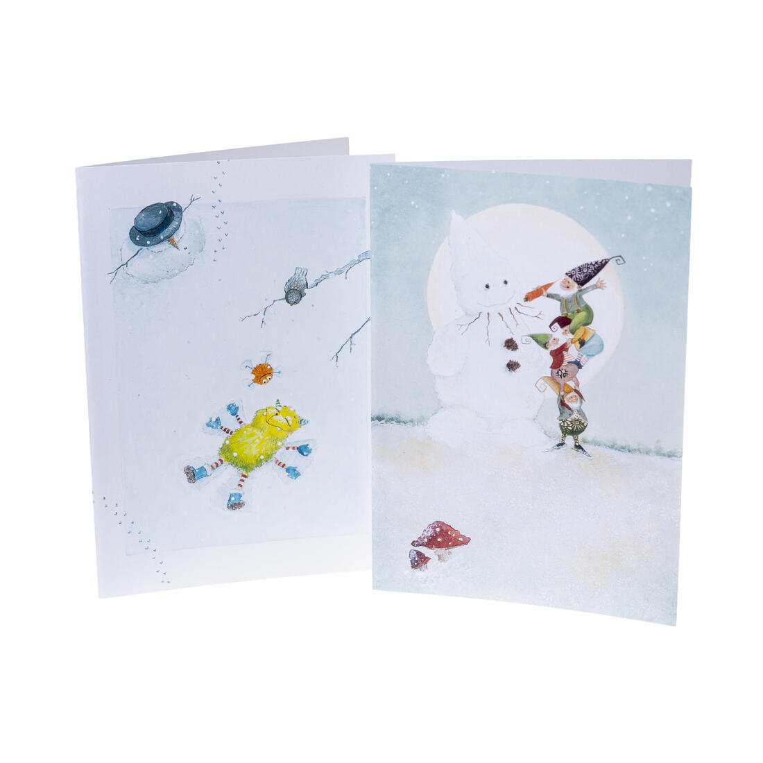 Nieuwjaarsbrief De Banier 2 stuks set 3 Sneeuwpop&-engel A5