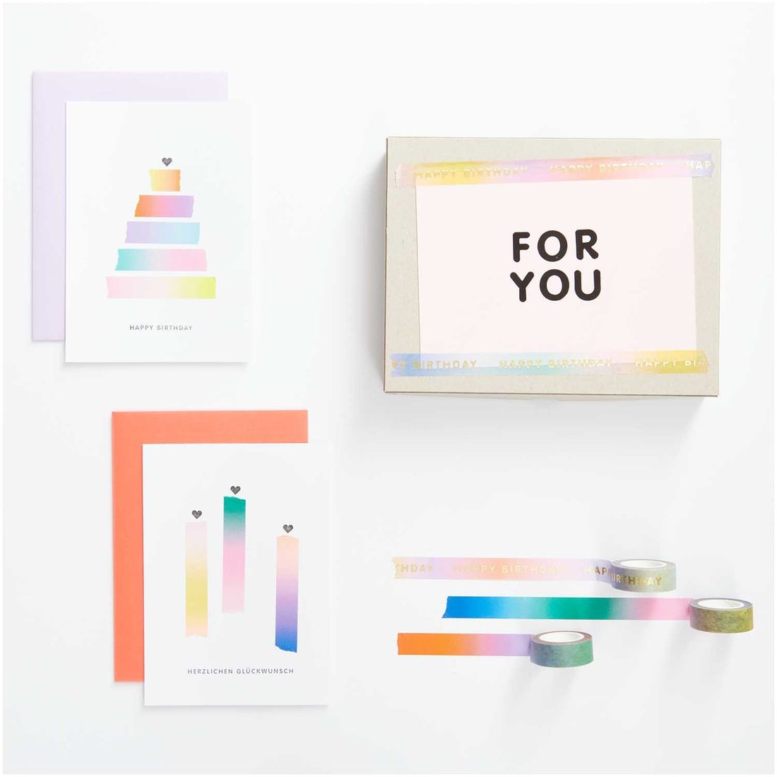 Washi Tape 1,5 cm x 10 m regenboog klassiek Washi Tape 1,5 cm x 10 m regenboog klassiek