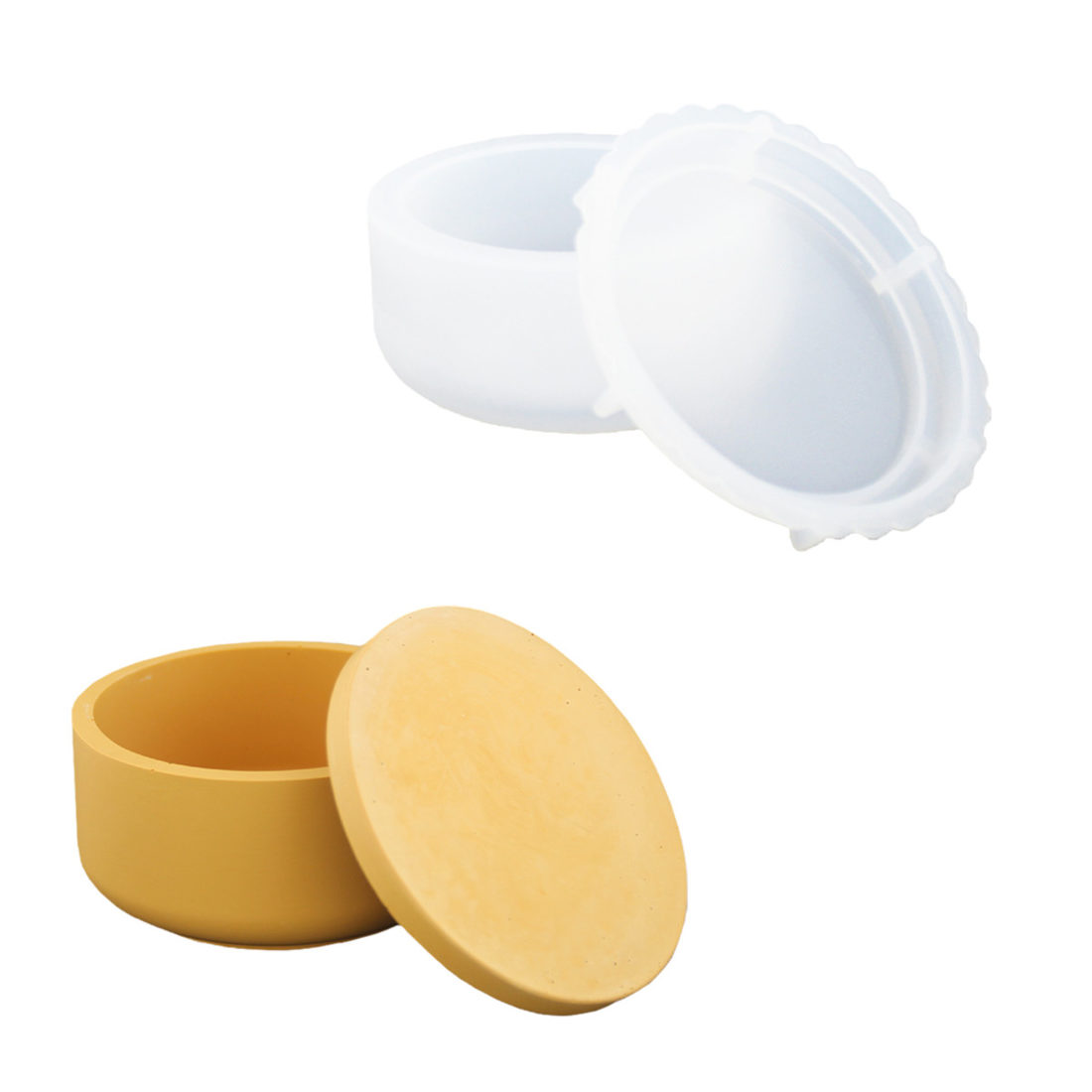 Siliconen mal potje met deksel 10,8 x 5,3 cm Siliconen mal potje met deksel 10,8 x 5,3 cm