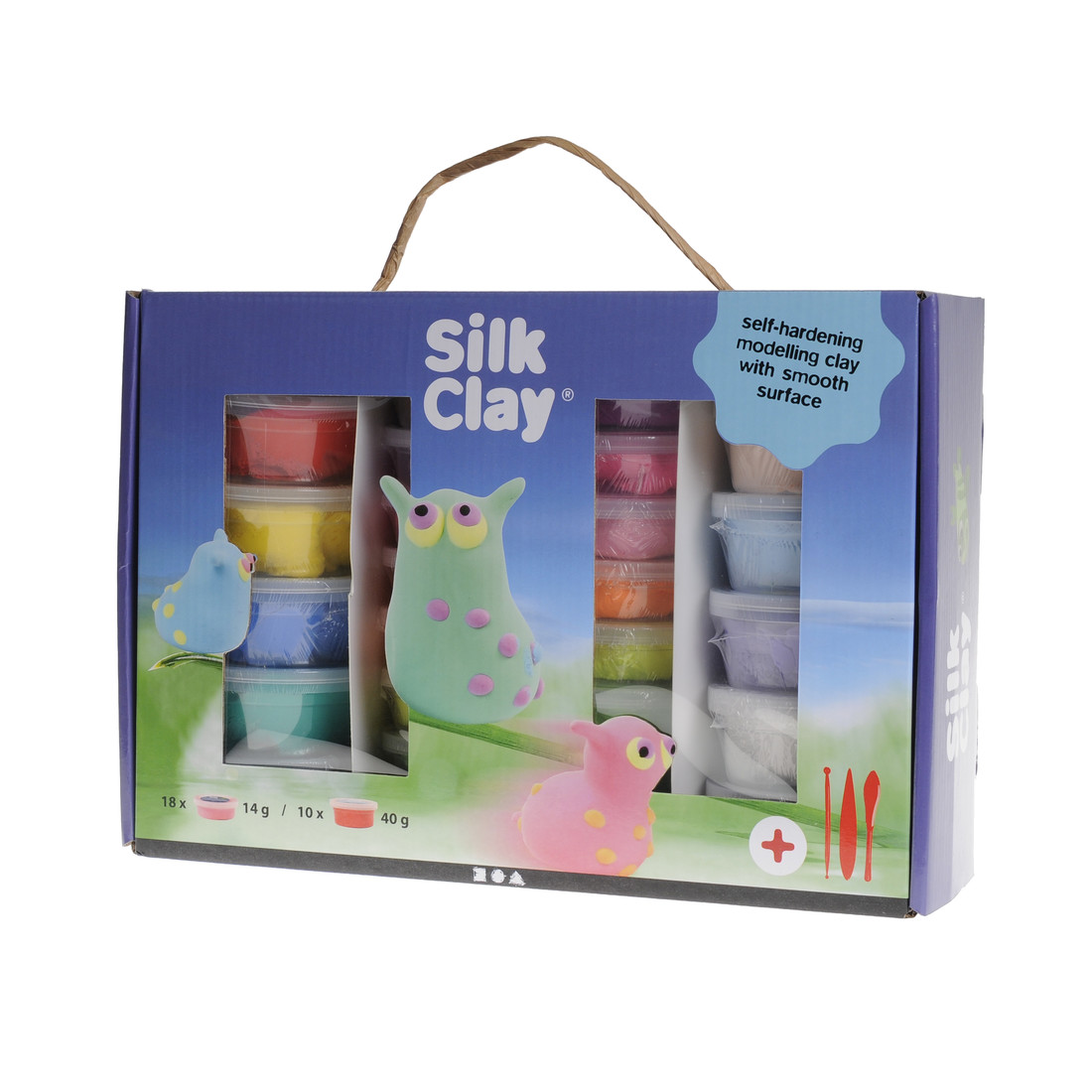 Silk Clay cadeauset 10 x 40 g, 18 x 14 g + tools Silk Clay cadeauset 10 x 40 g, 18 x 14 g + tools