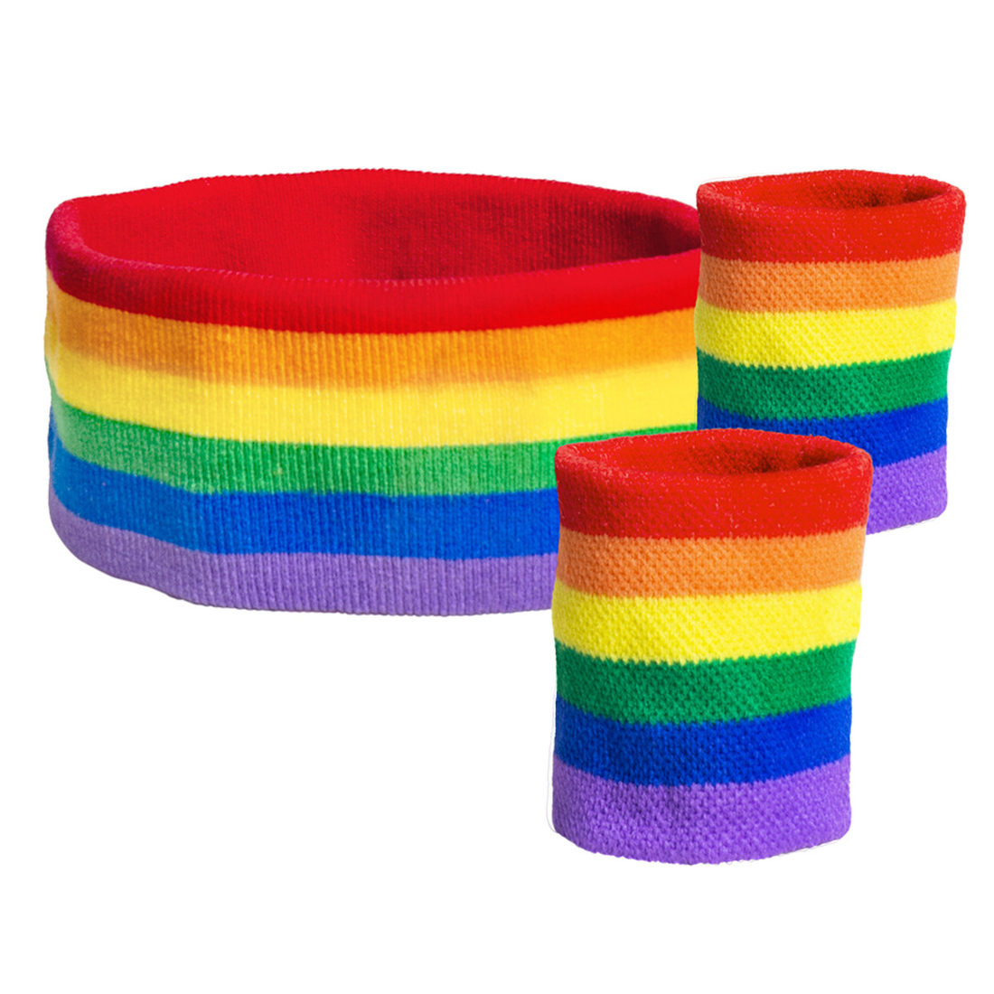 Zweetbandjes regenboog 3 stuks Zweetbandjes regenboog 3 stuks
