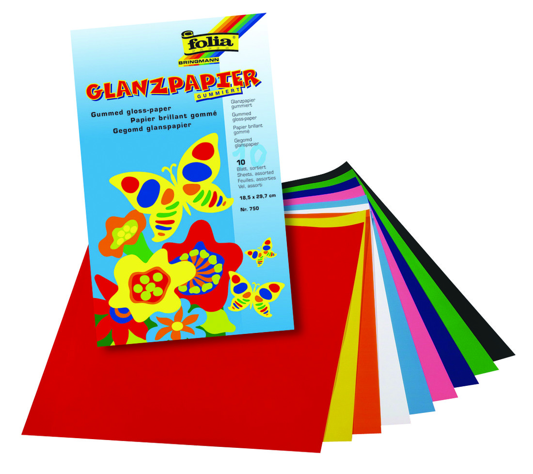 Gegomd glanspapier 18 x 30 cm 10 kleuren Gegomd glanspapier 18 x 30 cm 10 kleuren