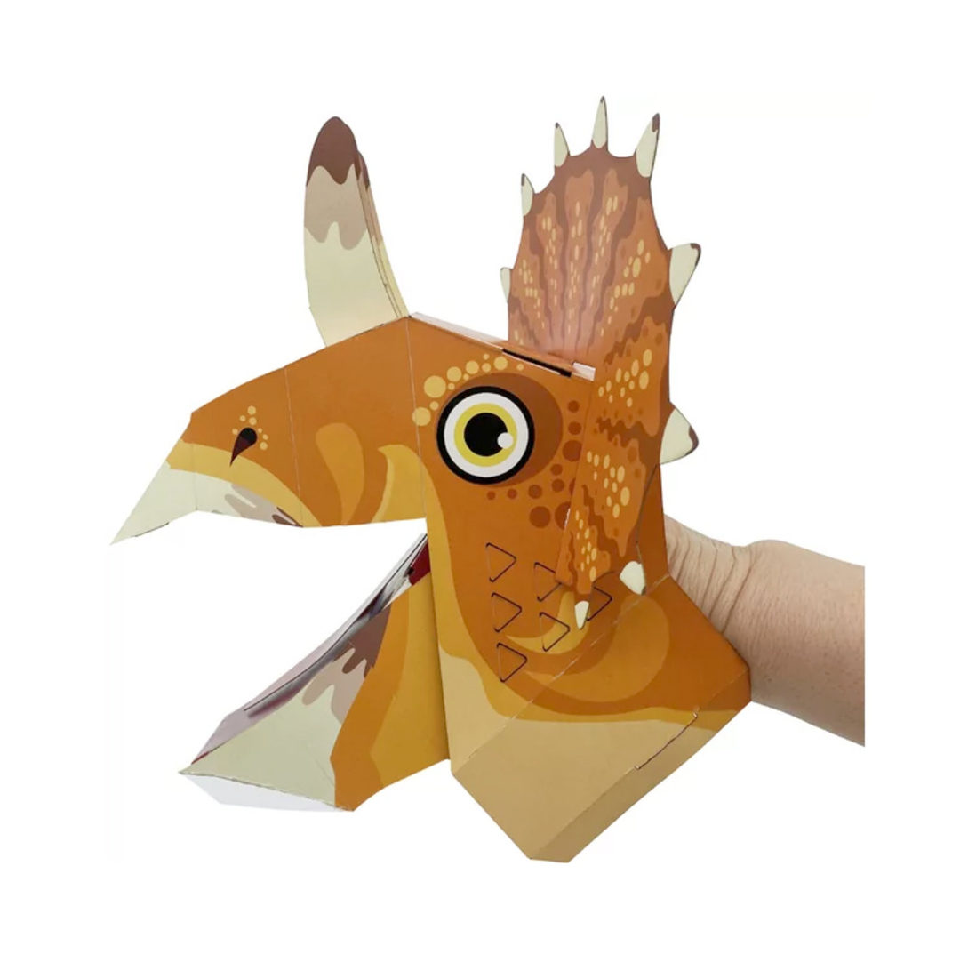 Kartonnen handpop Triceratops Kartonnen handpop Triceratops