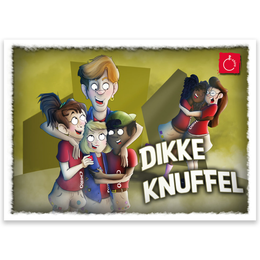 Wenskaart Chiro Dikke knuffel