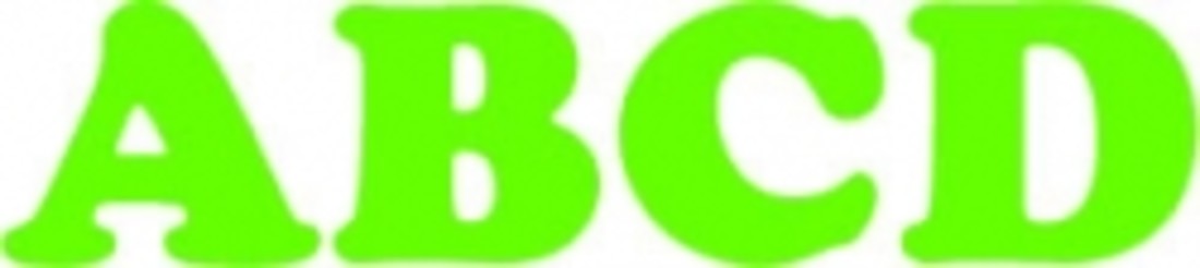 Flockfolie letter 4 cm fluo groen Flockfolie letter 4 cm fluo groen