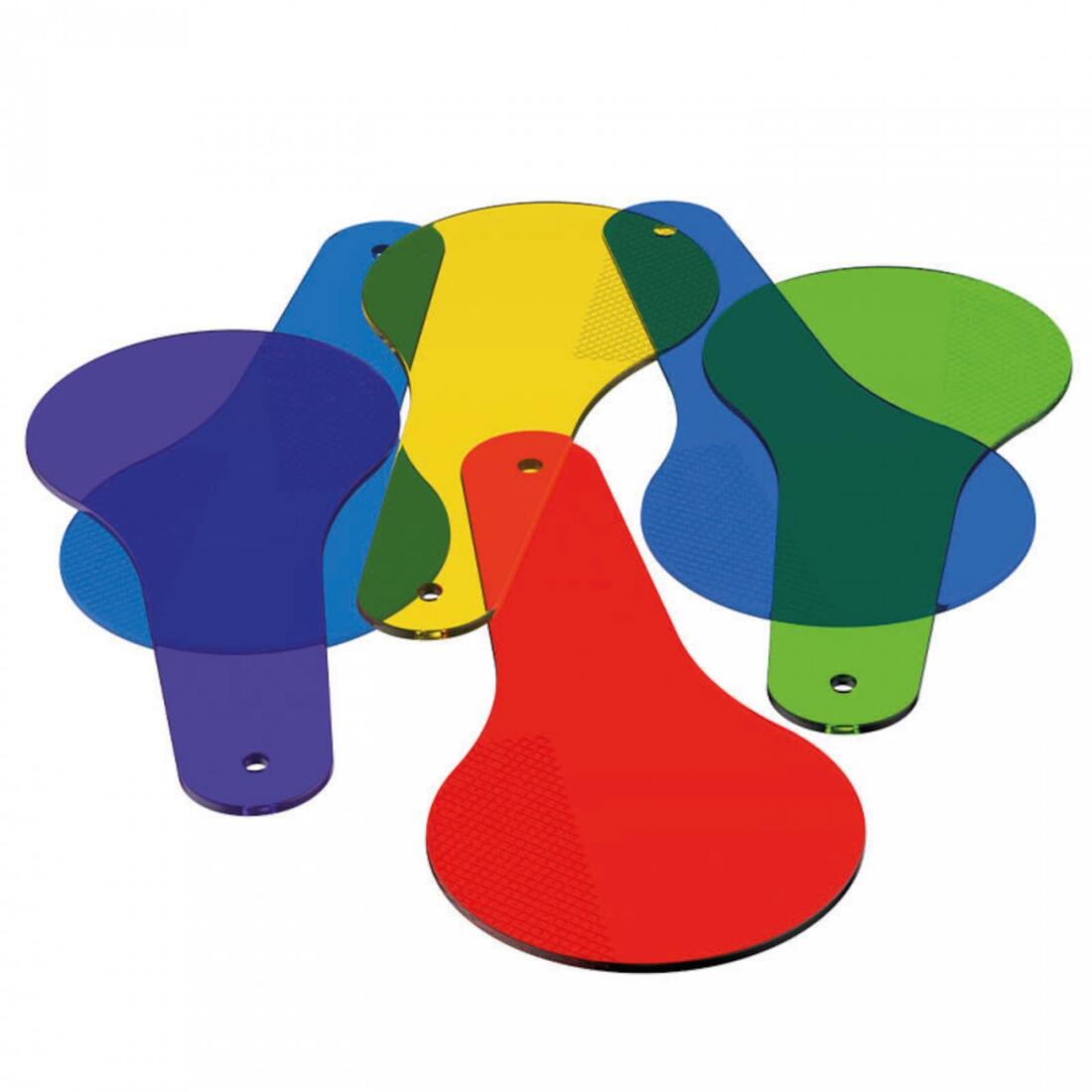 Set van 6 gekleurde doorkijk paletjes