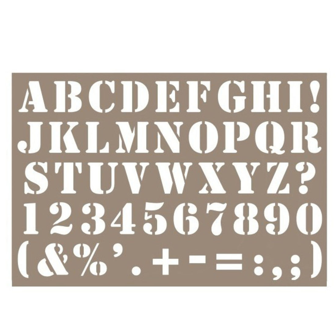 Sjabloon alfabet 10 x 15 cm dik Sjabloon alfabet 10 x 15 cm dik
