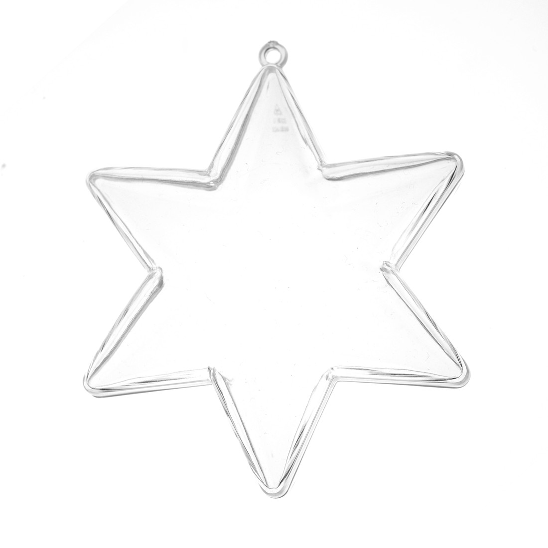 Plastic ster 2-delig 10 x 10 cm transparant