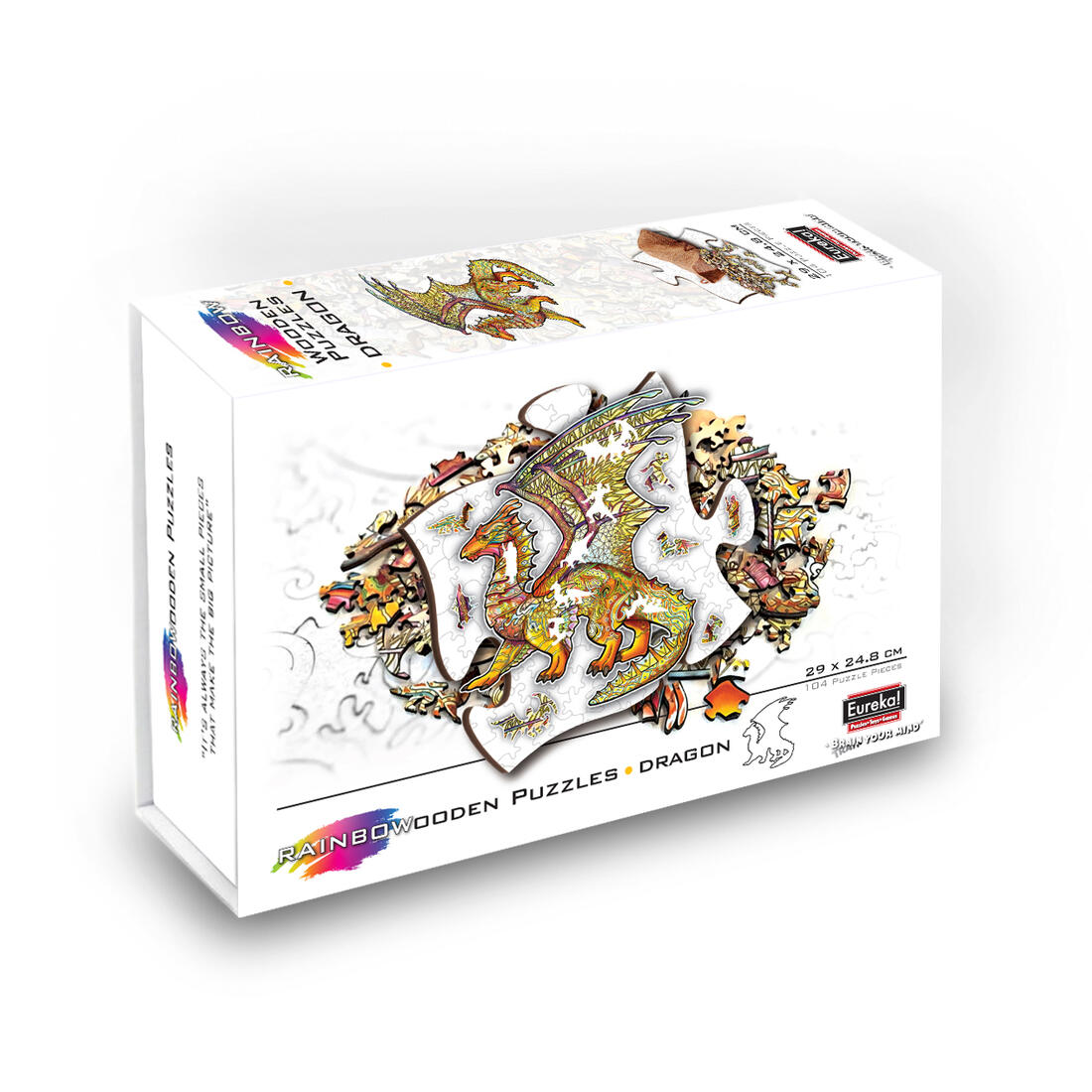 RainboWooden houten puzzel Draak 7+ 104 stuks RainboWooden houten puzzel Draak 7+ 104 stuks