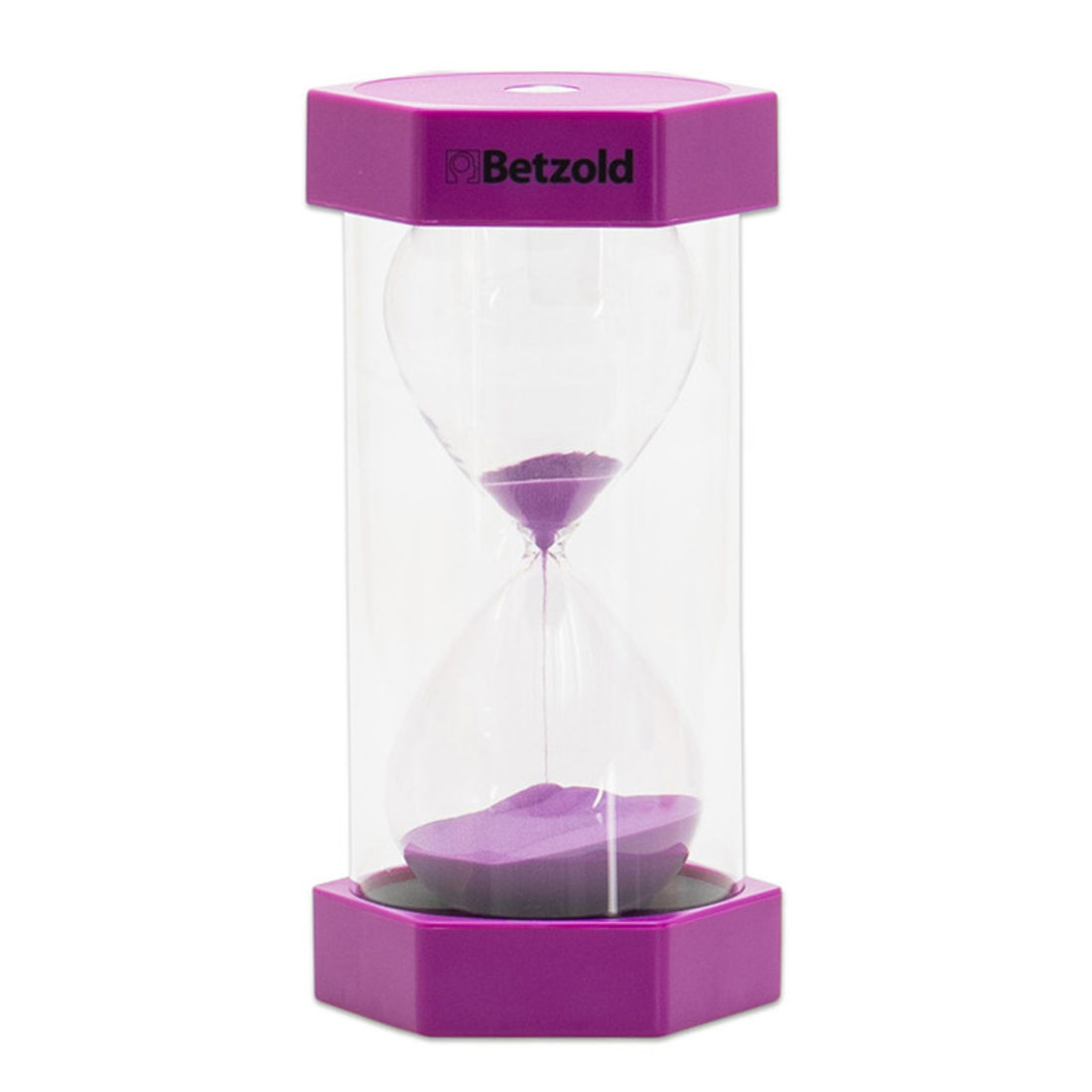 Reuze zandloper 15 minuten paars 30 cm Reuze zandloper 15 minuten paars 30 cm