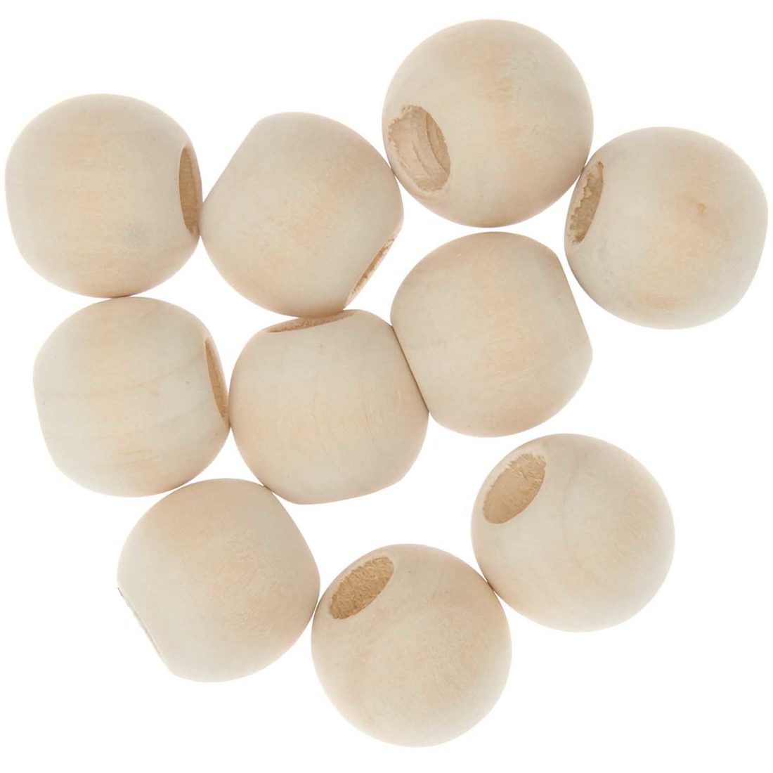 Macramé kralen hout rond 20 mm 10 stuks natuur