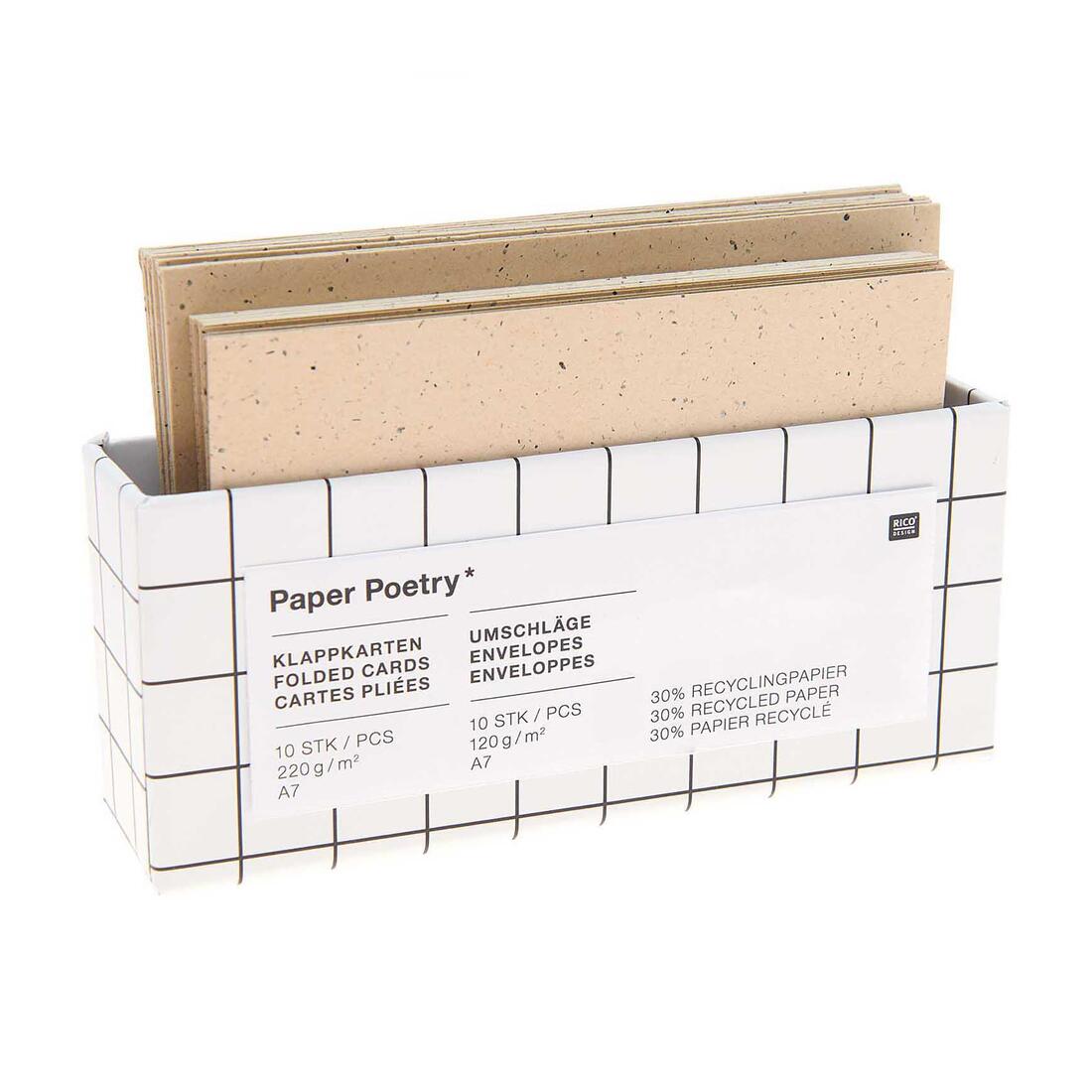 Kaart en evenloppe set renew C7/A7 10 stuks cappuccino