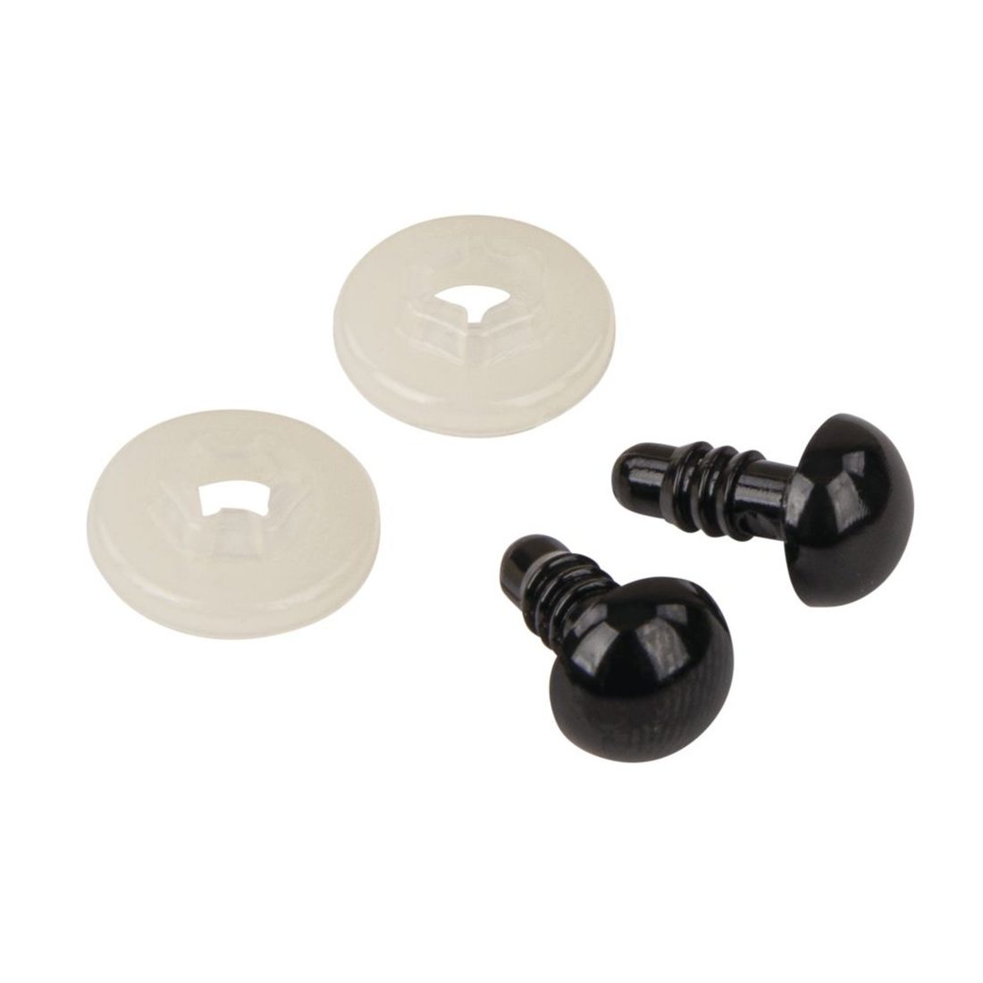Dieren-steekoog plastic 10 mm 10 stuks zwart