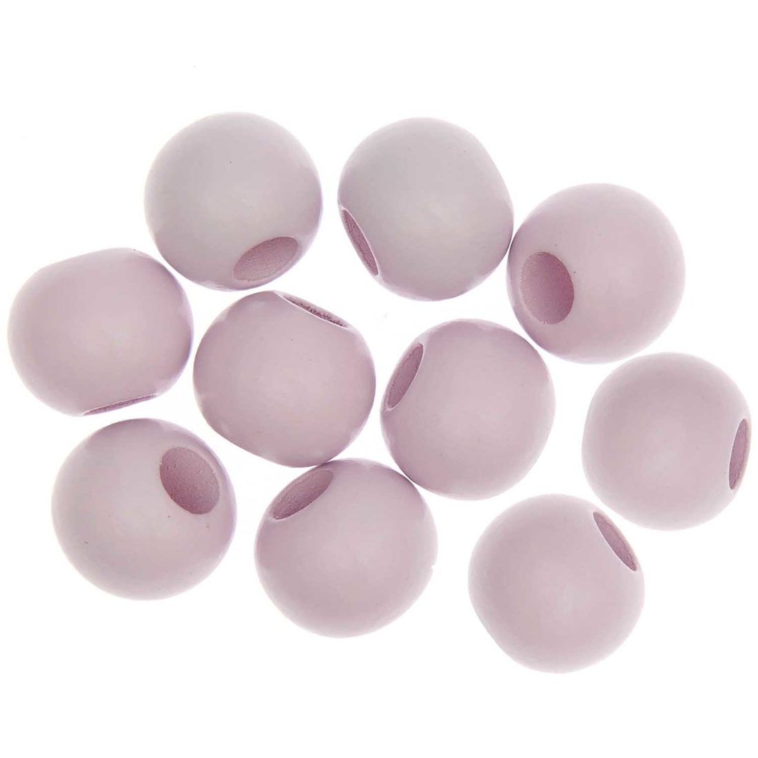 Macramé kralen hout rond 20 mm 10 stuks roze