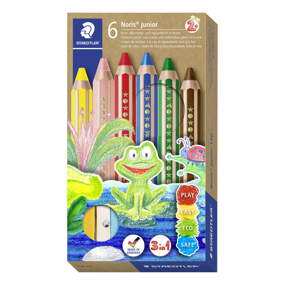 Staedtler Noris Chunky 3 in 1 kleurpotloden 6 stks +slijper