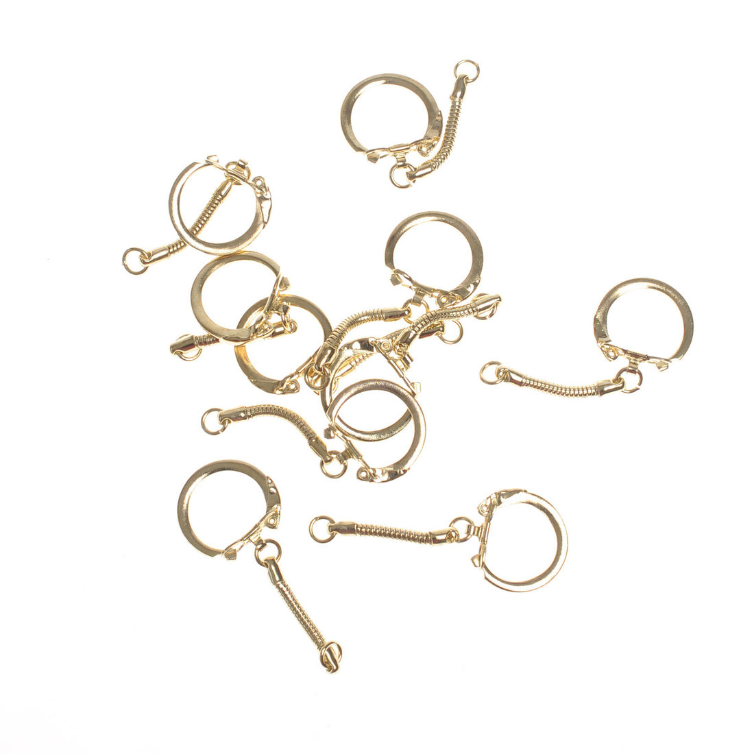Sleutelhanger 2 cm 10 stuks goudkleurig Sleutelhanger 2 cm 10 stuks goudkleurig