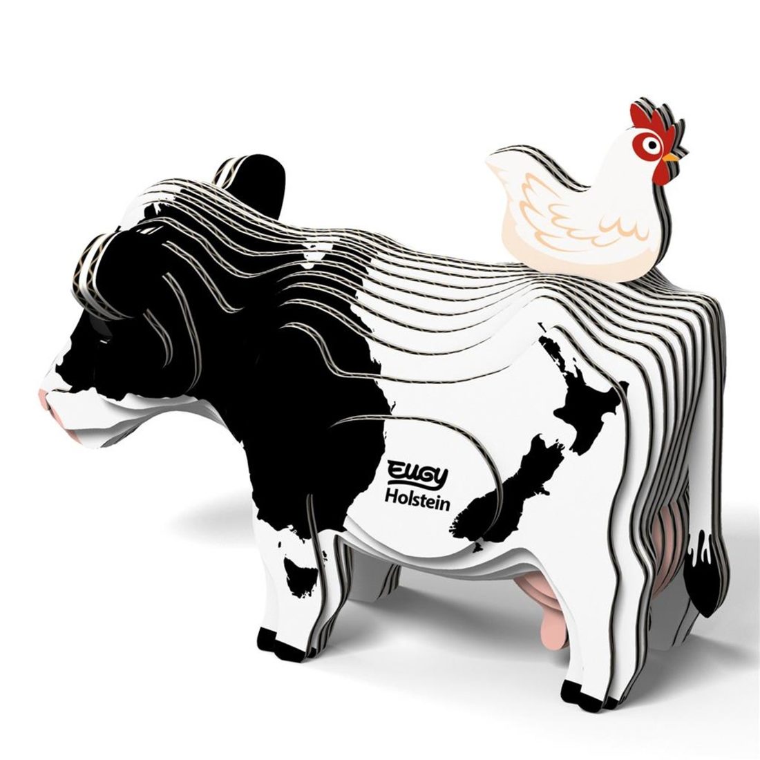 Eugy 3D karton hoevedier - Holstein Friese koe Eugy 3D karton hoevedier - Holstein Friese koe