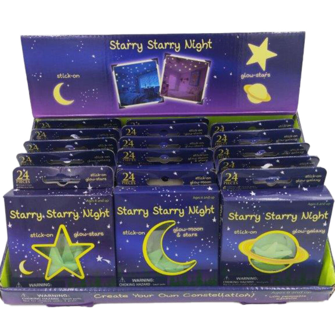 Schenkspeelgoed - Glow in the dark ster/maan/planeet